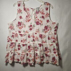 Arizona Jean Company tiered ruffle floral tank top